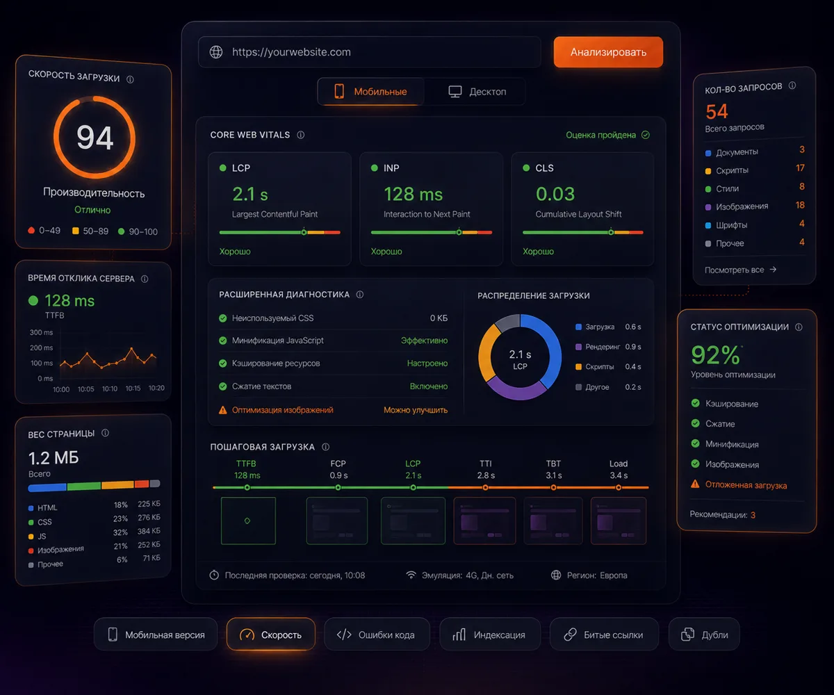 Звіт технічного аналізу: швидкість завантаження та Core Web Vitals