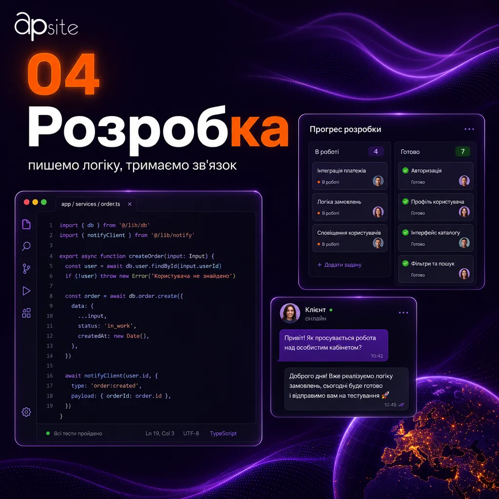 Крок 4 — розробка логіки зі зв'язком по ходу роботи