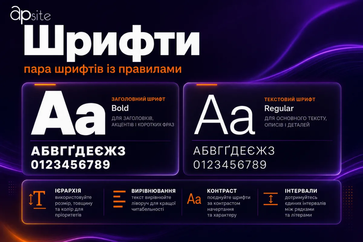 Шрифтова пара бренду: шрифт заголовків і текстовий шрифт