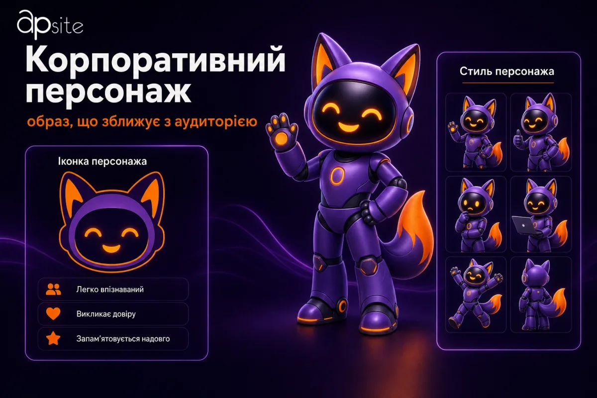 Корпоративний персонаж бренду та його спрощена іконка