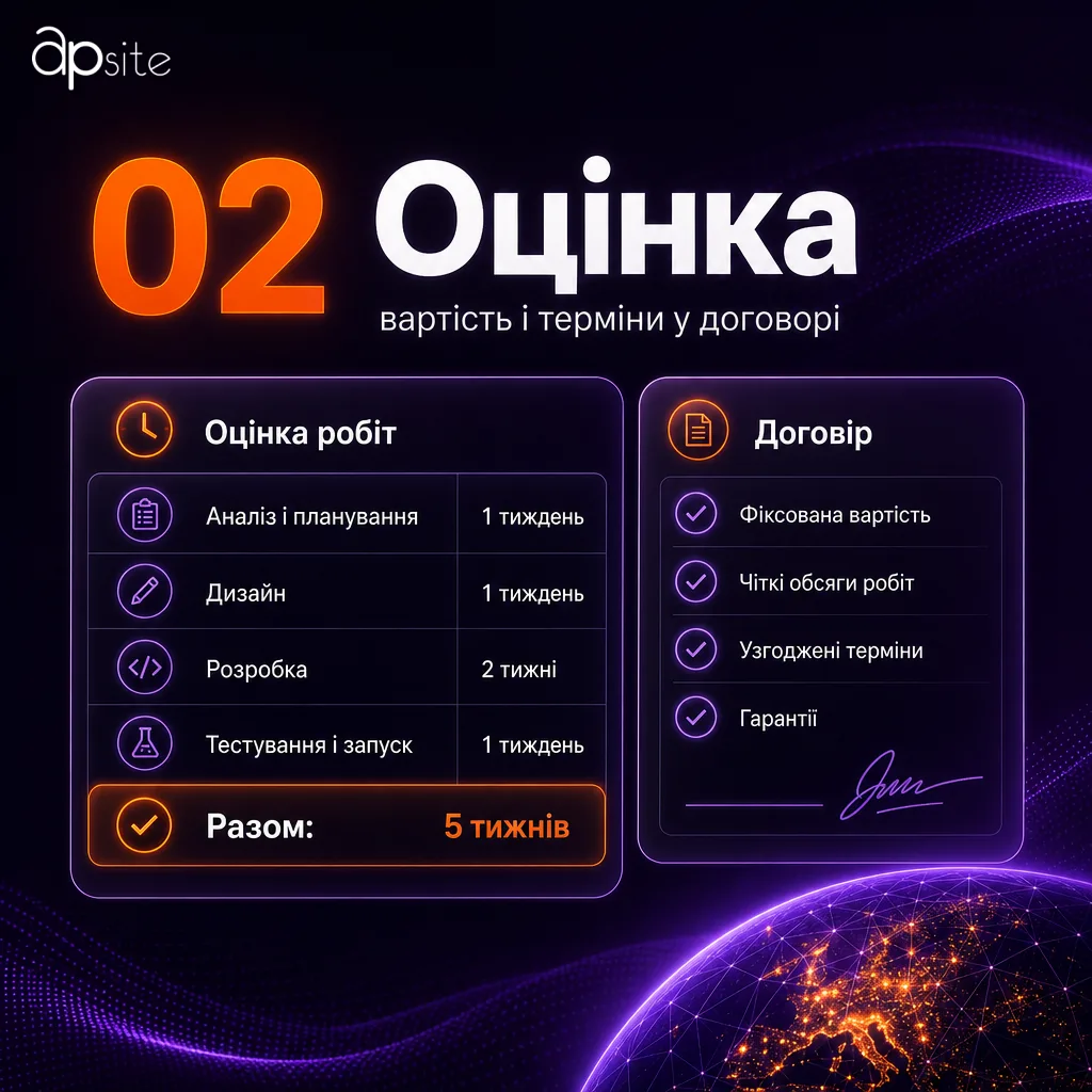 Шаг 2 — оценка: стоимость и сроки в договоре