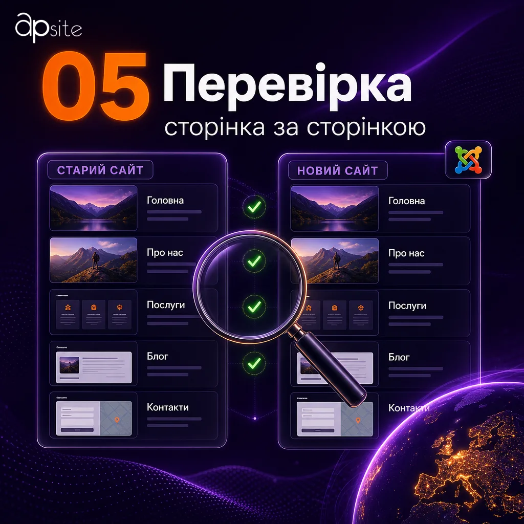 Крок 5 — перевірка: порівняння нової і старої версій сторінка за сторінкою
