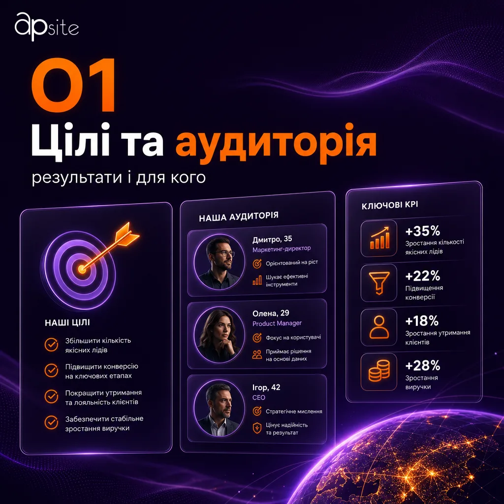 Крок 1 — цілі та аудиторія сайту