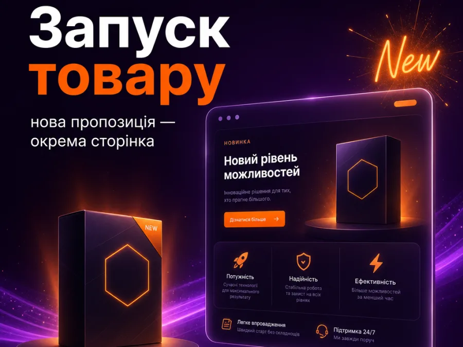 Запуск товара или услуги: новое предложение на отдельной странице