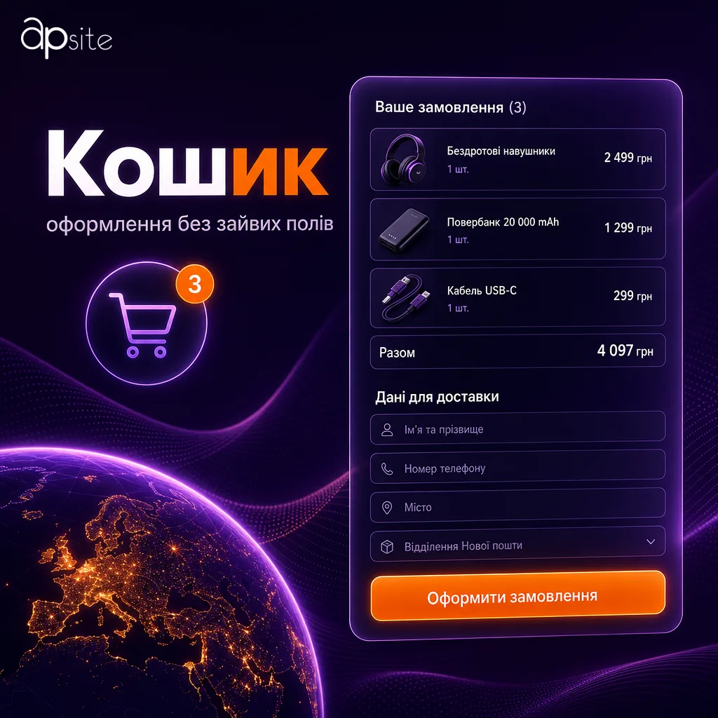 Корзина: оформление заказа без лишних полей