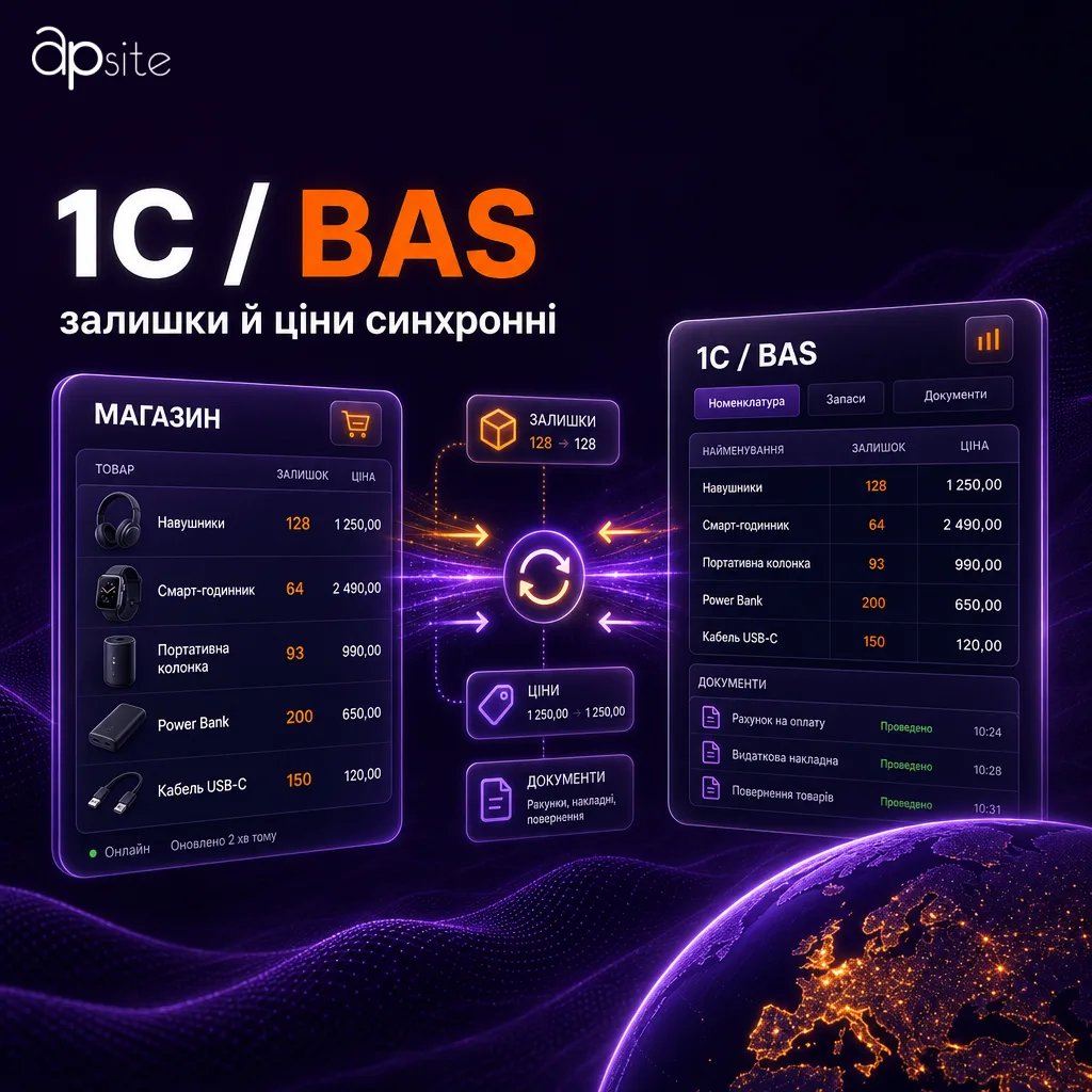1С/BAS: синхронизация остатков и цен с учётом
