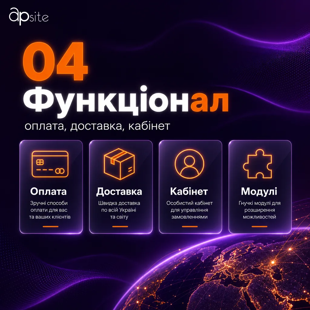 Шаг 4 — функционал: оплата, доставка, личный кабинет