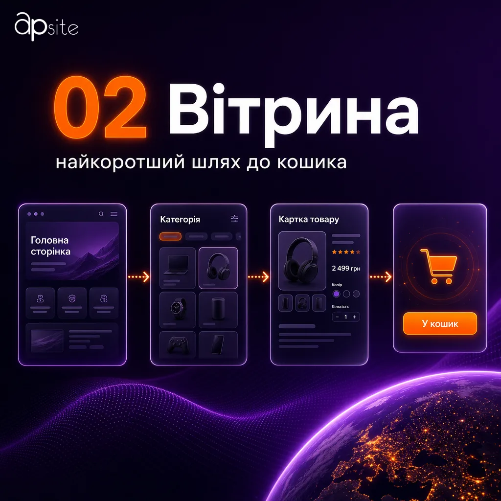 Крок 2 — вітрина: найкоротший шлях покупця до кошика