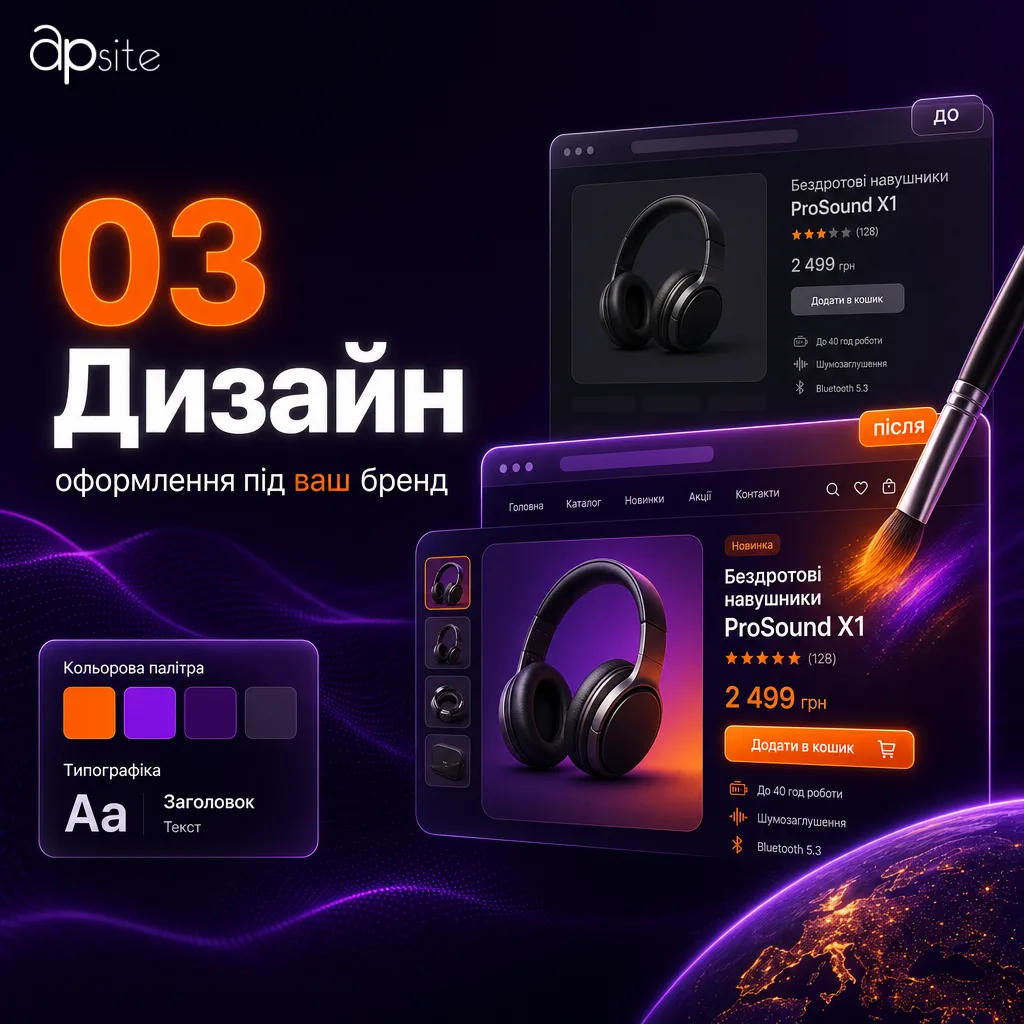 Крок 3 — дизайн вітрини під бренд магазину