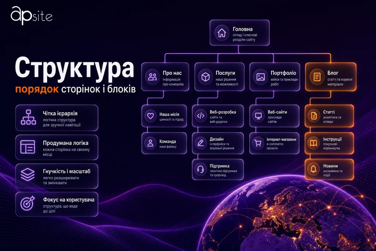 Структура сайта: логичная схема страниц и разделов