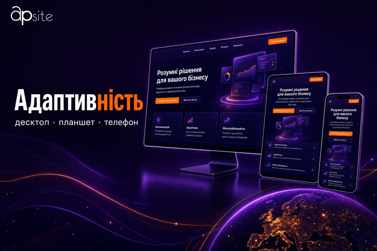Адаптивность: сайт на десктопе, планшете и телефоне