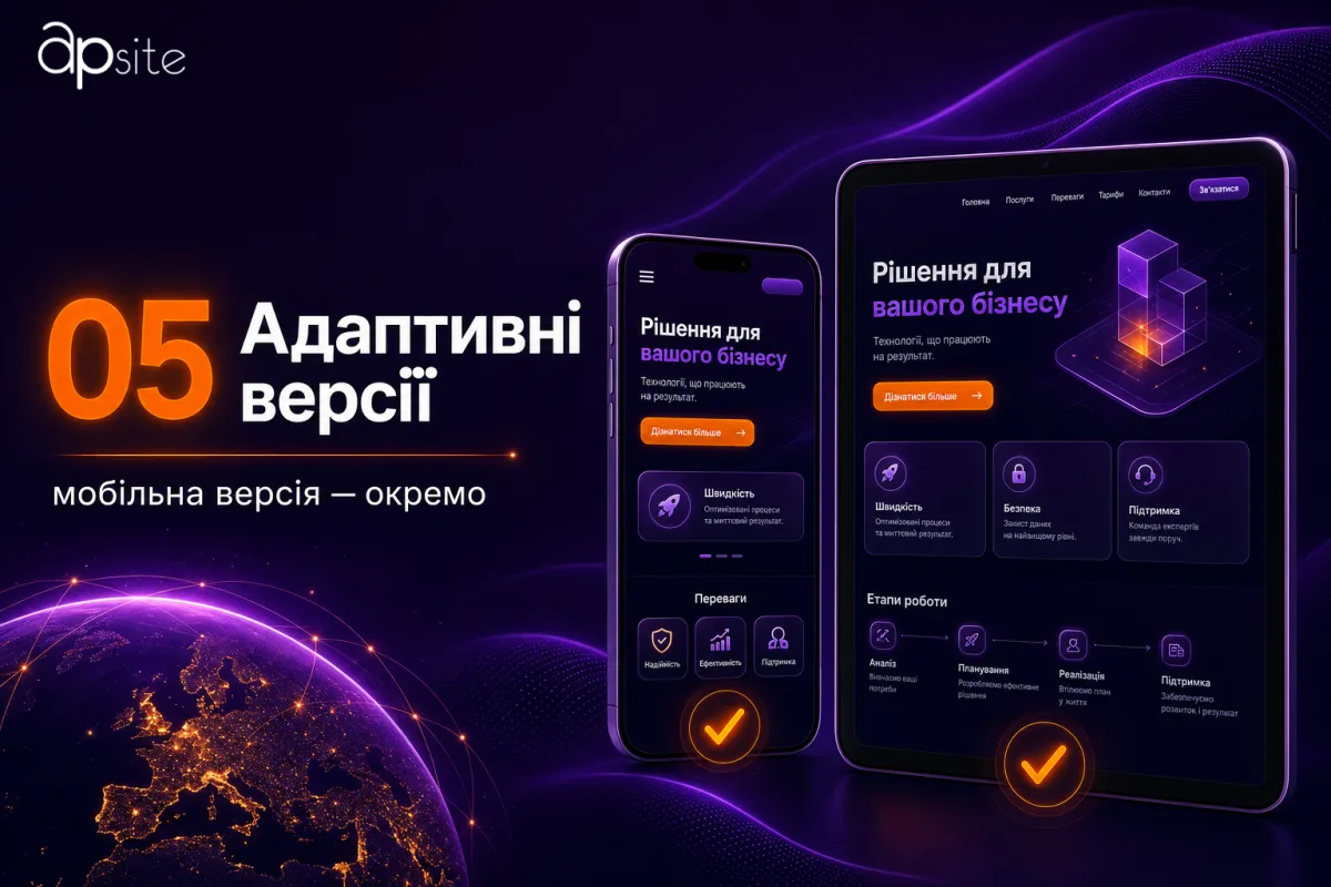 Шаг 5 — адаптивные версии: мобильная и планшетная отдельно