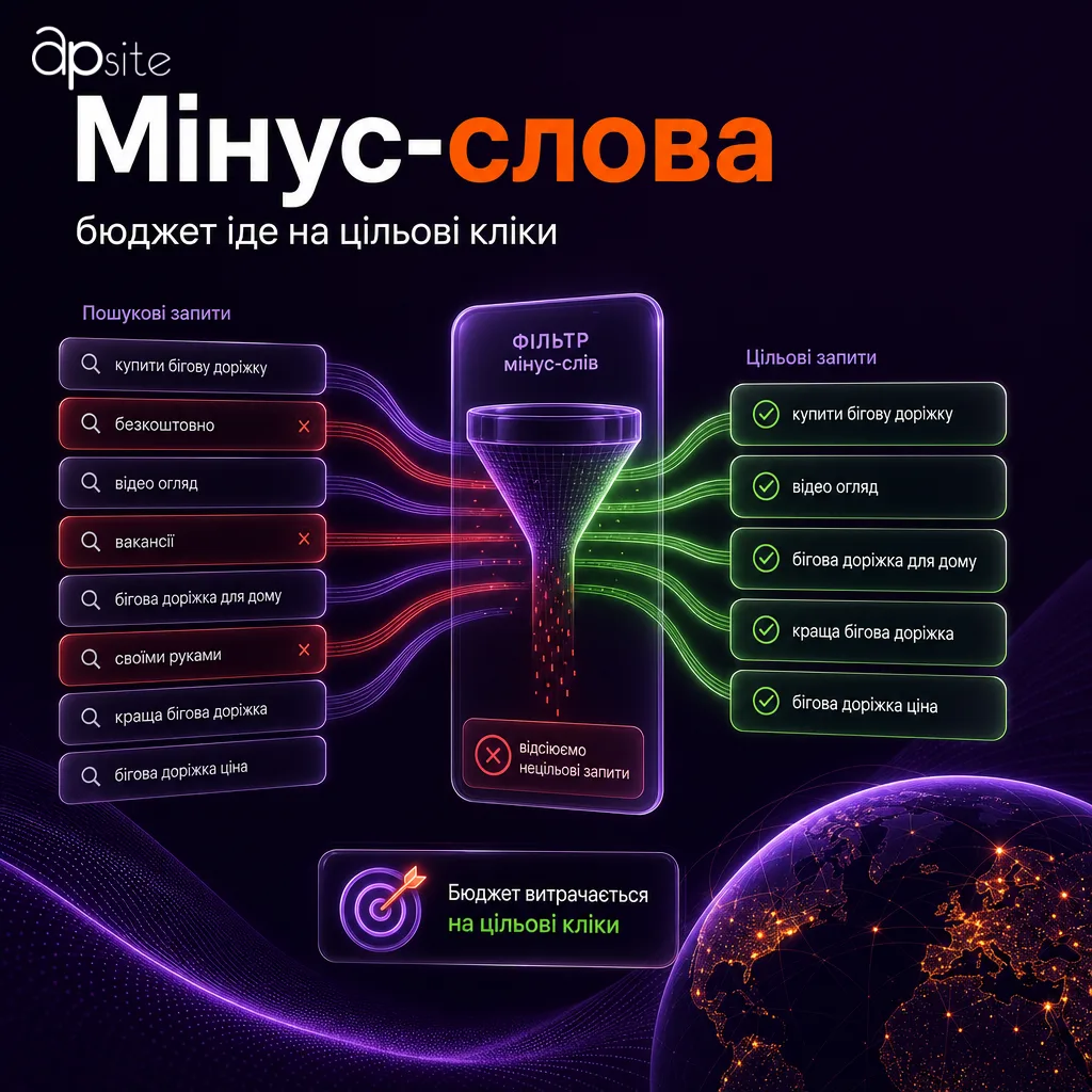 Мінус-слова: бюджет іде на цільові кліки