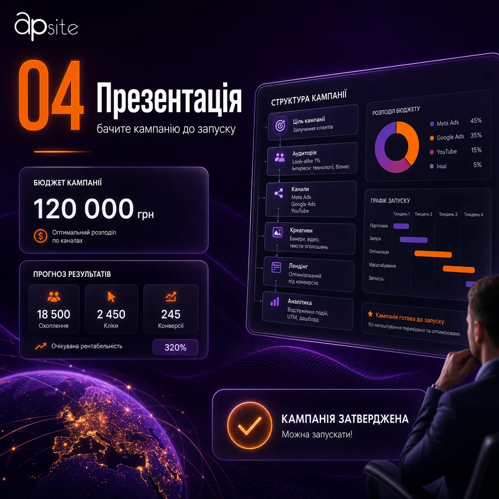 Крок 4 — презентація кампанії замовнику до запуску