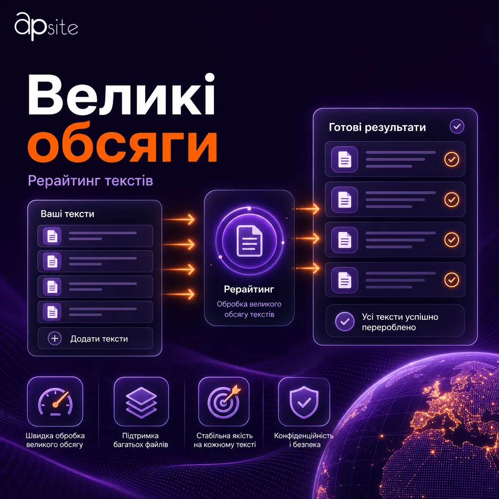 Большие объёмы — Рерайтинг текстов