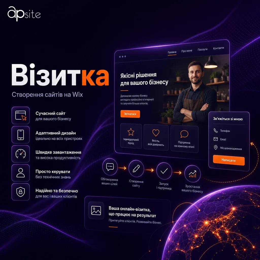 Візитка — Создание сайтов на Wix
