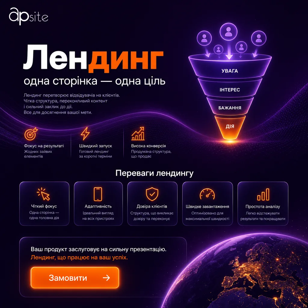 Лендинг: одна сторінка з чіткою ціллю і формою заявки