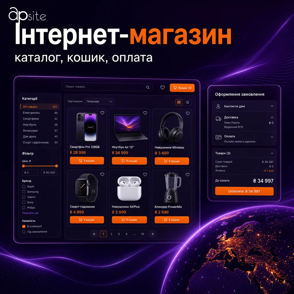 Інтернет-магазин: каталог, кошик, оплата