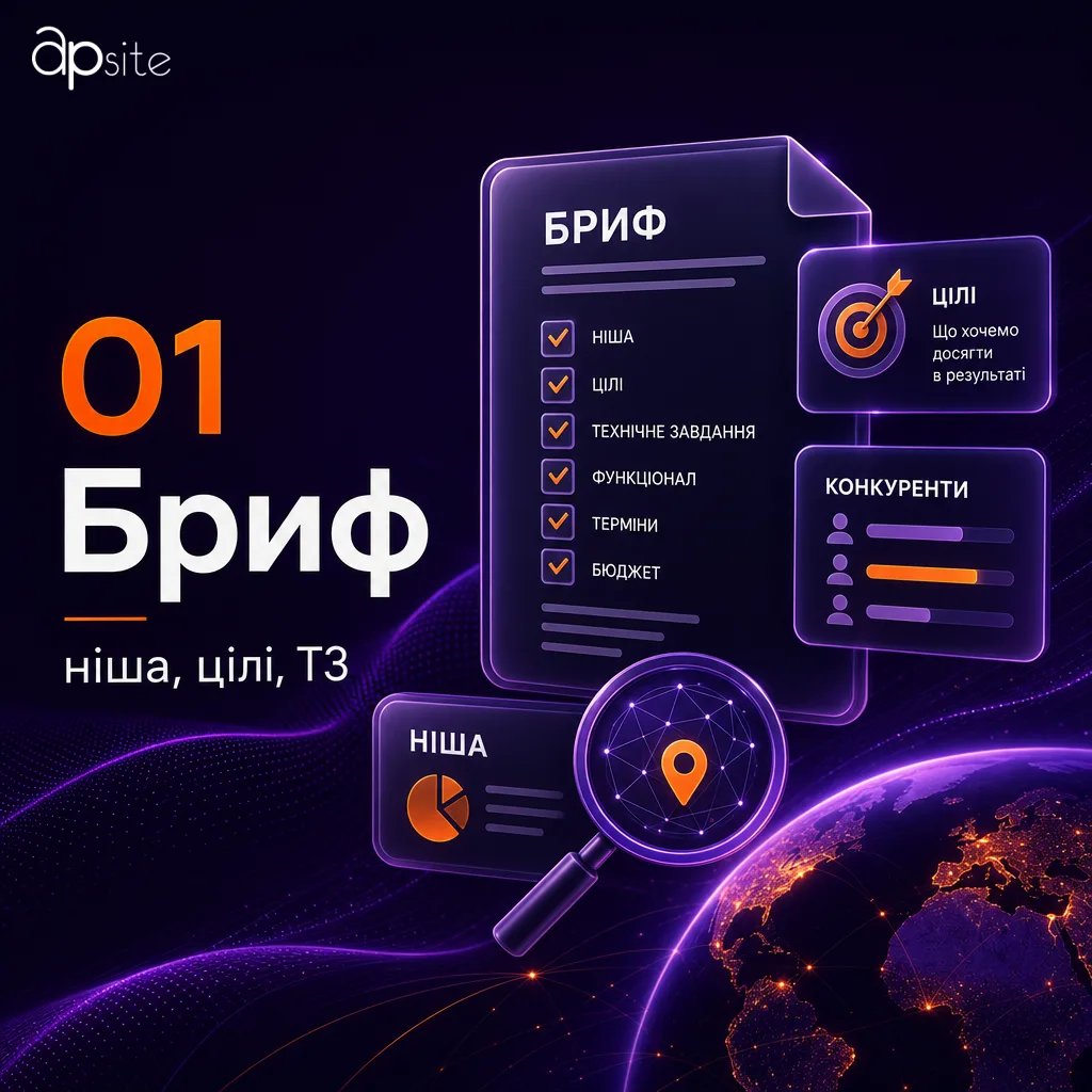 Крок 1 — бриф: ніша, цілі, технічне завдання