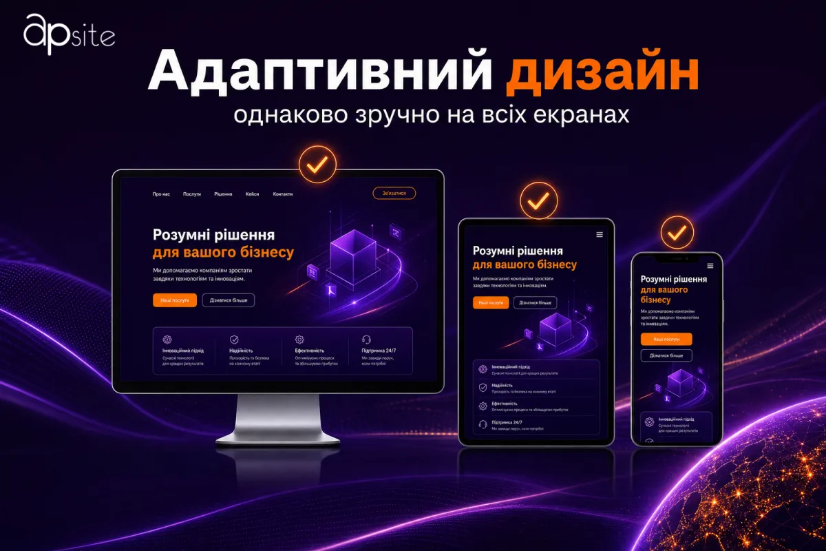 Адаптивный дизайн: сайт на десктопе, планшете и телефоне