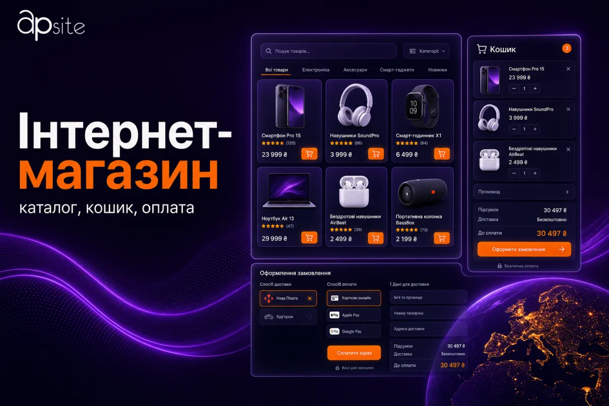 Дизайн интернет-магазина: каталог, корзина, оплата