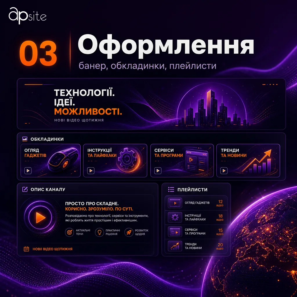 Шаг 3 — оформление: баннер, обложки, плейлисты