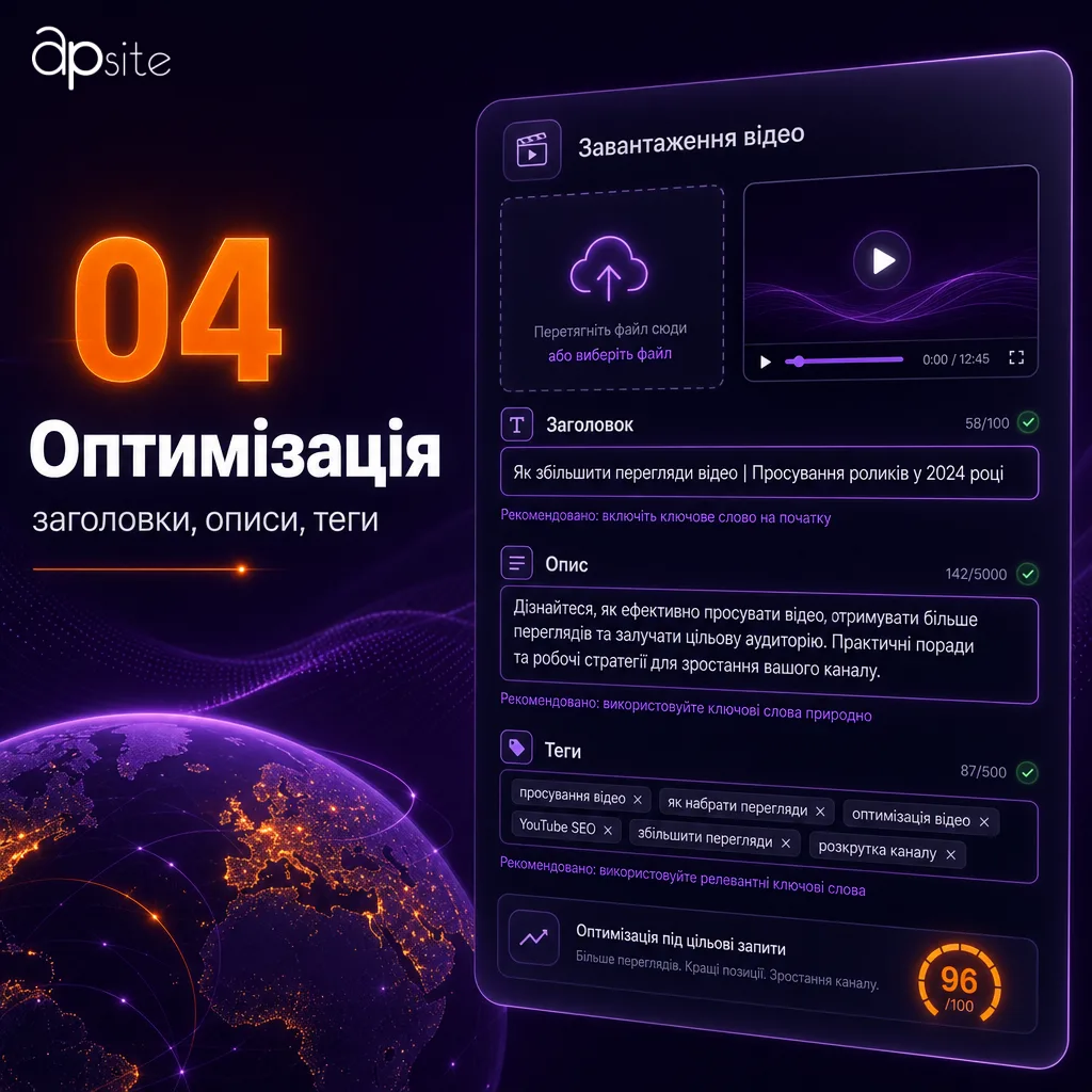 Шаг 4 — оптимизация: заголовки, описания, теги